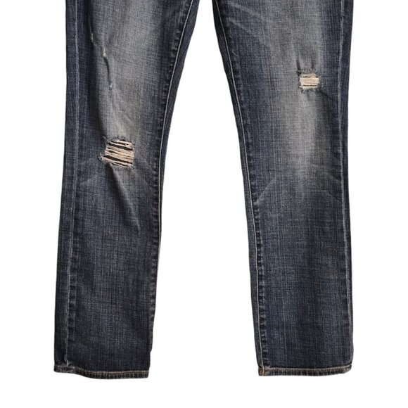 J. Crew Distressed Stretch Straight Leg Mid-Rise Jeans Sz 28 - Picture 2 of 8